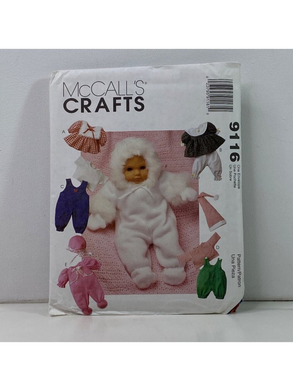 McCalls 9116 18 Inch Doll Clothes Pattern Uncut Vintage 1987 Snowsuit Overalls